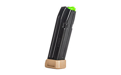 Mec-Gar USA, Magazine with Extension, 9MM, 20 Rounds, Fits GLOCK 17, Anti-Friction Coating, Black, Flat Dark Earth Extension